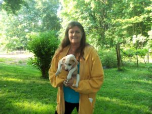 One of our pups Rebel going to its new home almost to Florida